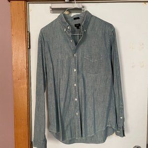 J. Crew Chambray Shirt, Size L, Slim Cut